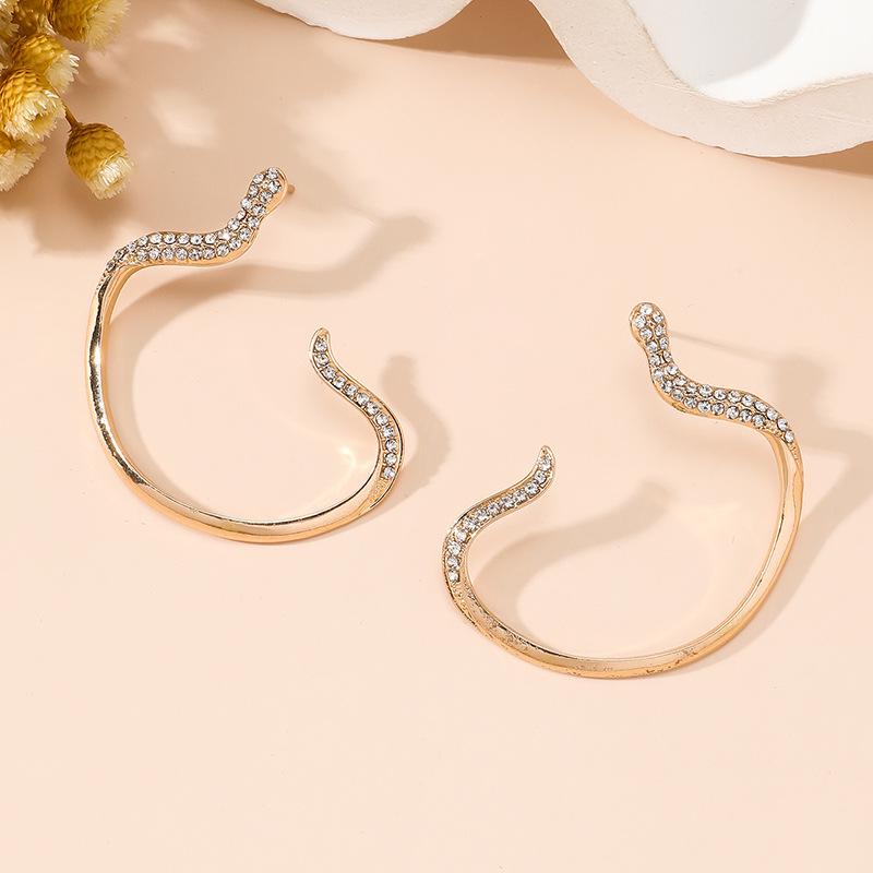 2023 European & American Niche Fashion Snake Rhinestone Earrings