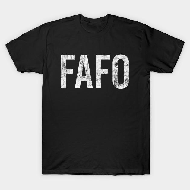 

Men Black Print T-shirt Fafo In Grunge Distressed No-Cut Transfer Paper Print Cotton Tshirt S чёрный