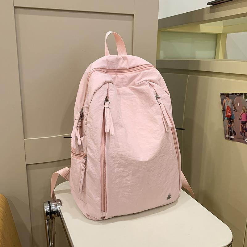 Schoolbag Korean ins Lazy style schoolbag female, niche high value lightweight backpack college student simple casual backpack tide