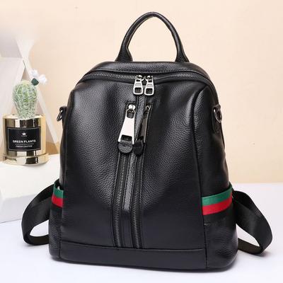 Mochila de Cuero para Mujer Moda Trendy Nueva Viaje Mochila Escolar de Cuero Vacuno Bolso de Cuero Suave para Mujer