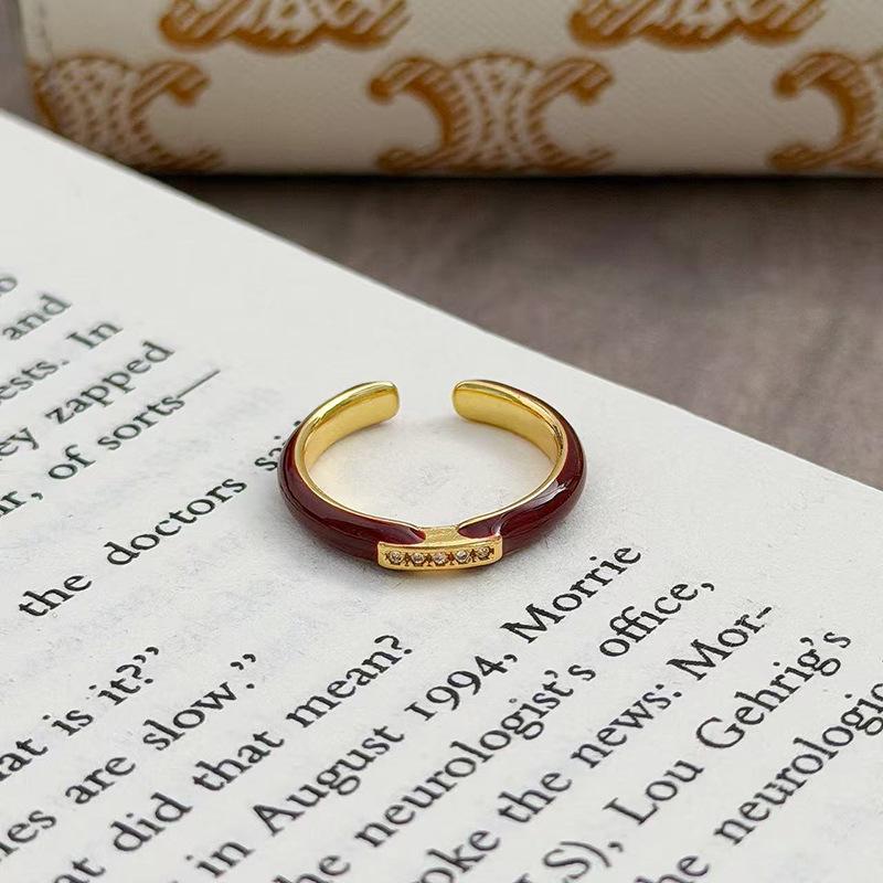 Δαχτυλίδι Στυλό Ζιρ***** με Κόκκινη Σταγόνα Λαδιού Άγκυρας Πρωτοχρονιάς Τυχερό Ρετρό Ελαφριά Πολυτέλεια Νότα Νίκης Δαχτυλίδι Δείκτη Γυναικείο