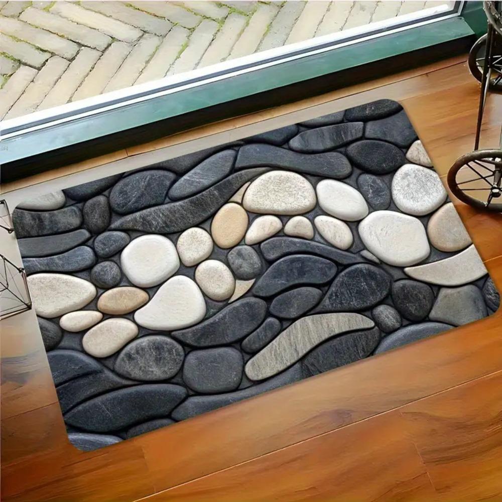 American Style Pebble Doormat Entryway Floor Mat Dirt-Resistant Wear-Resistant Non-Slip Entrance Rug for Home Hallway 40*60cm