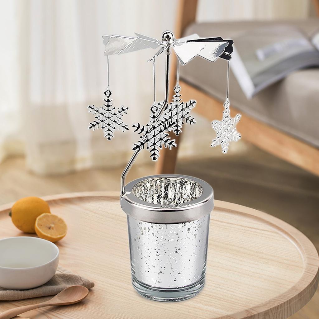 Metal Rotary Candle Holder Tea Light Candle Holder for Desktop Ornament Decor Rustic Wedding Table Decor Rotating Candlestick