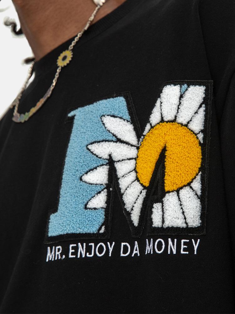 Grafické tričko Little Daisy Unisex Trendy Pár Bavlna Potisk Trend Hip Hop Volné Krátký Rukáv Unisex Oblečení Oversized Tričko