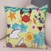 Cute Animal Pattern Cushion Cover Cartoon Friends Monkey Penguin Zebra Donkey Design Soft Square Pillow Home Decor Gift xcm