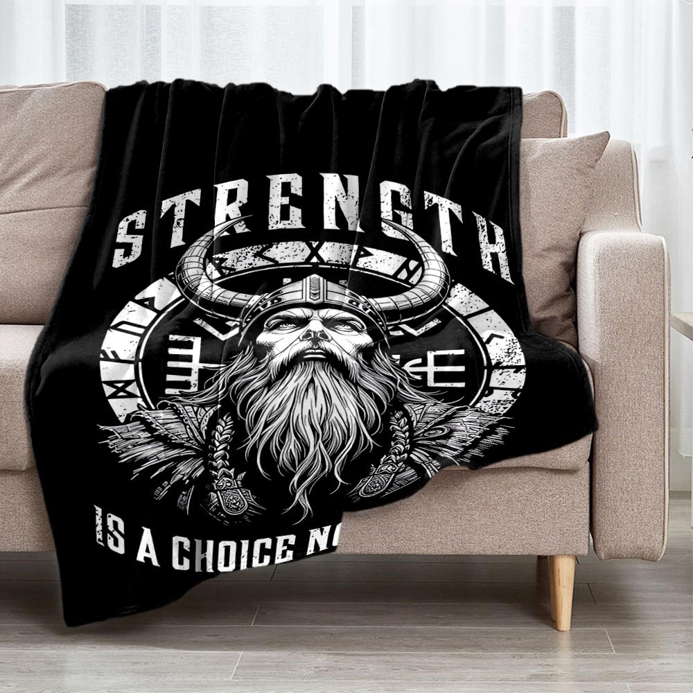 Viking Theme Printed Blanket - Perfect for Couch, Bed, Travel & Outdoor Use | Machine Washable, Cozy & Durable.