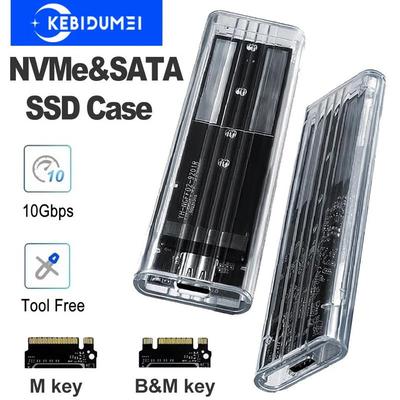 M.2 NVME SATA SSD Korpuss USB3.1 Gen1 Caurspīdīga Ārējā Cietā Diska Kaste Bez Instrumentiem 10Gbps Korpusa Adapteris priekš 2230 2242 2260 2280
