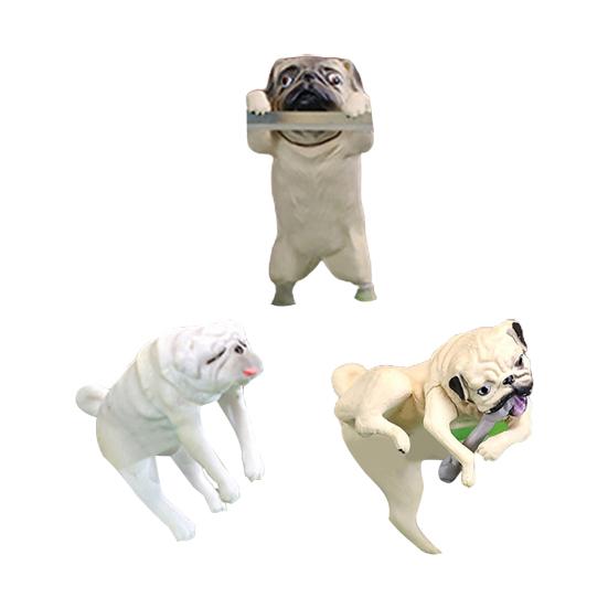 Fish Tank Ornament Realistic Durable Resin Cartoon Pug Dog Hanging Aquarium Pendant Decor