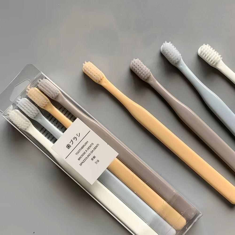 4Pcs/set Multi-Color Soft Bristle Toothbrush Multi-function Oral Cleaning Household Cleaning Toothbrush Portable