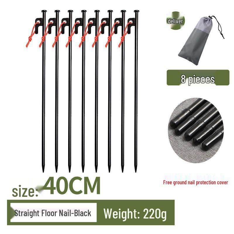 Steel Tent & Tarp Pegs: Thickened, Windproof, Long Camping Peg Set for Outdoor Use