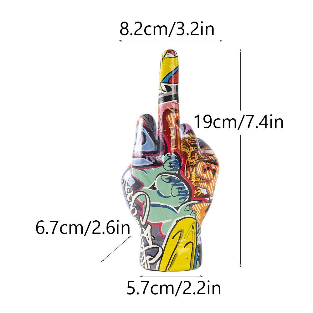 New Product Graffiti Middle Finger Gesture Finger Resin Ornament Best Home Tabletop Living Room Office Use Decoration Crafts