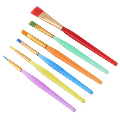 6pcsset Colorful Nylon Hair Painting Brush Watercolor Paintbrush For Children Art Supplies
