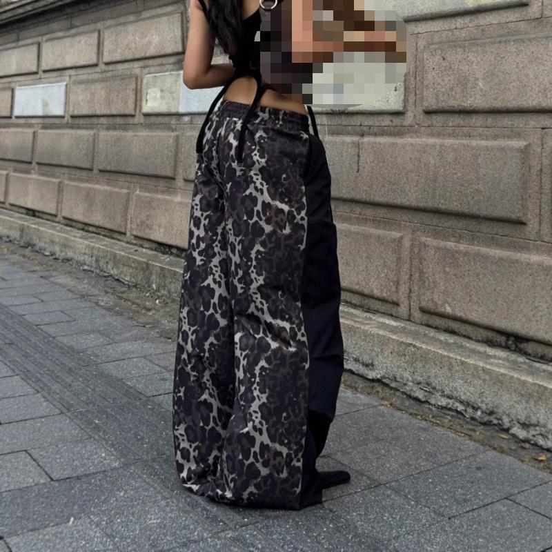 European and American Y2K autumn and winter splicing loose casual street personality dark gothic style hip-hop pants