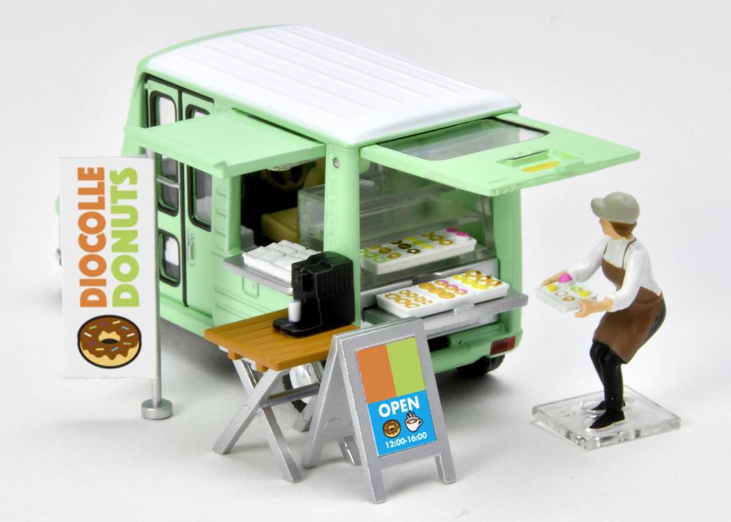 Geocolle Car Snap 24a Donut Shop ABS PVC Set Scale Mini Car Set 64# Resin, Doll/accessories + 1/64 Die-cast
