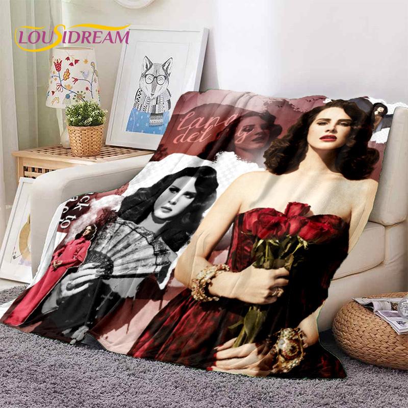 Coperta morbida in flanella, coperta da lancio, coperta confortevole per picnic, letti, divano, casa, camera da letto, del cantante Lana Del Rey, Lizzy Grant