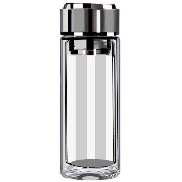 Portable Double-Layer Glass Cup - Insulated, High-Capacity Tea & Water Cup for Men and Women