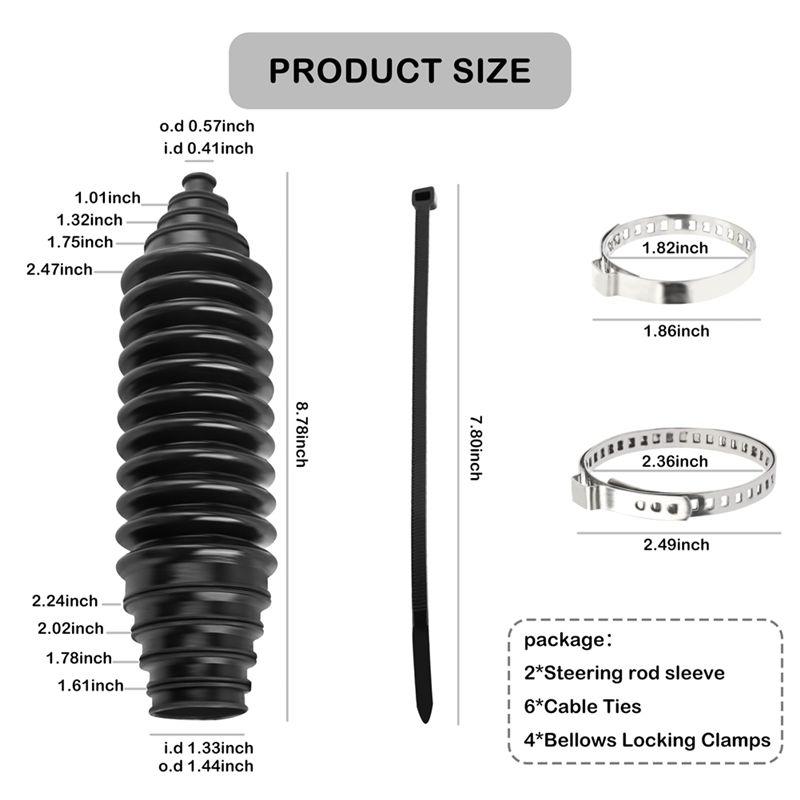 A76T-Car Universal Steering Rack And Pinion Boot Steering Rack Boot Tool Kit, Dustproof Silicone Inner Tie Rod Boot Set