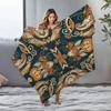 Turkish Vintage Paisley Floral Print Velvet Throw Blanket Sofa Bed Cover Cushion Home Decor Gift