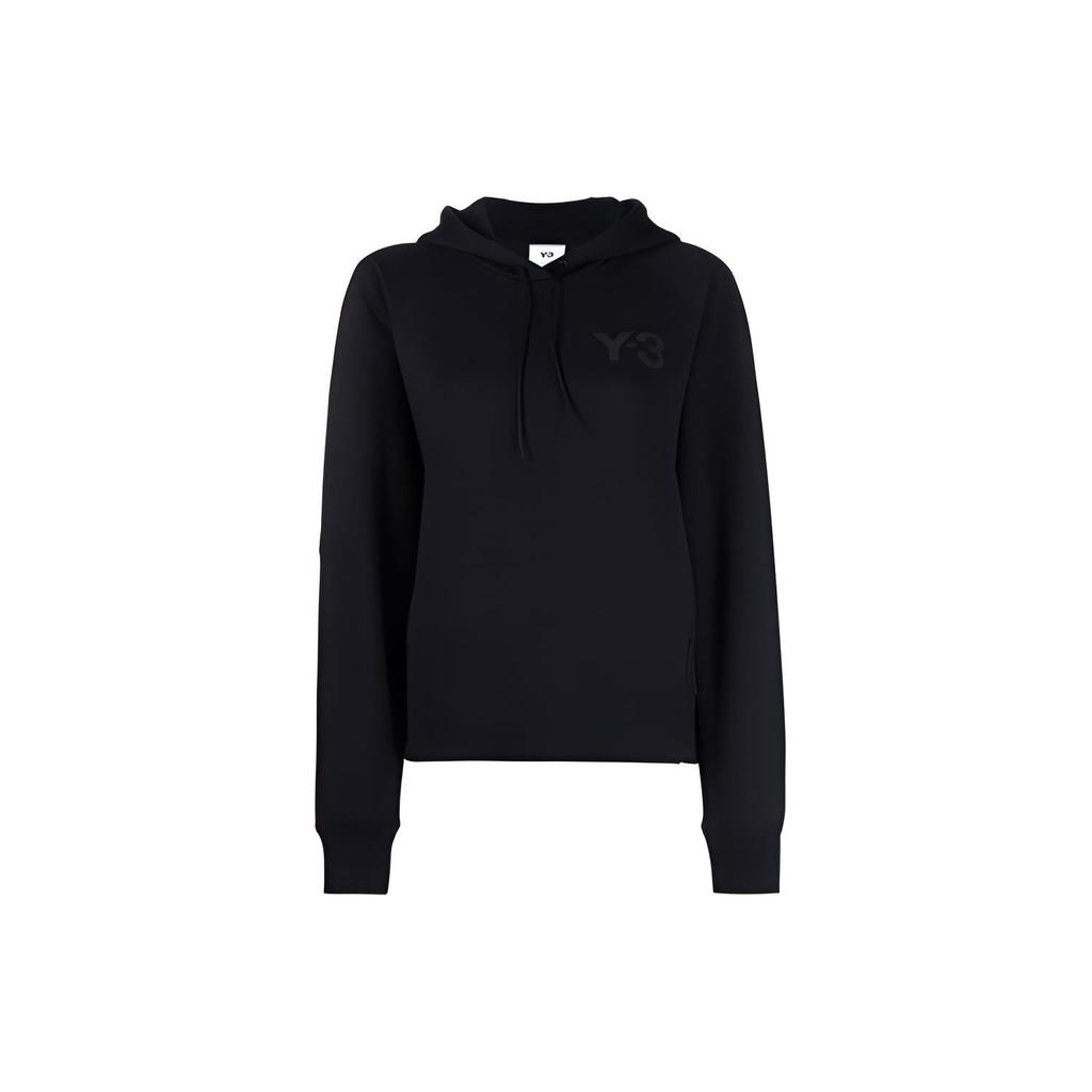 Y-3 Ss21 Logo Print Drawstring Hooded Long Sleeve Sweatshirt Men Sweatshirt Black GV2799