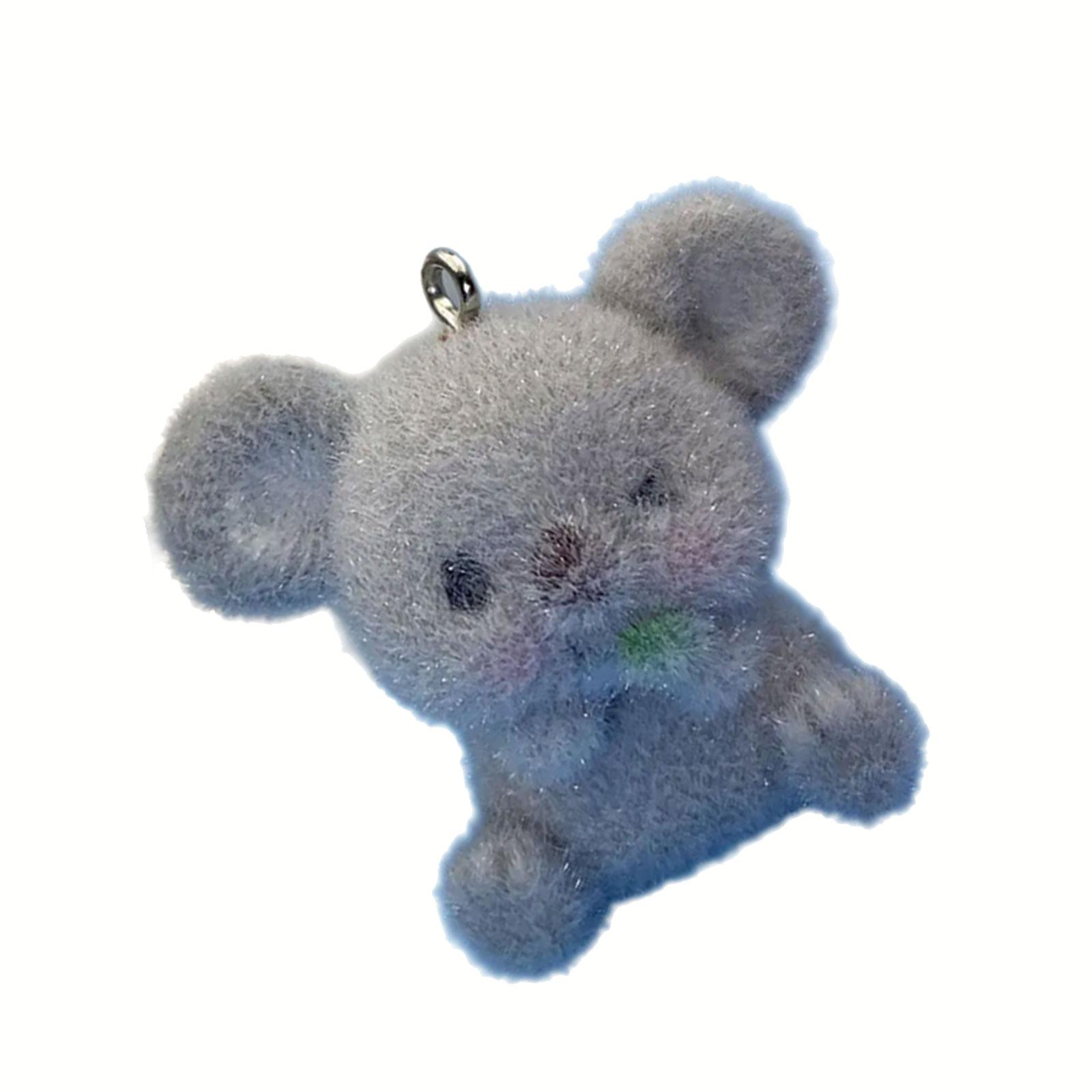 

Элегантный очаровательный брелок для ключей в виде коалы с флокированием из смолы для студентов и коллекционеров аксессуаров с животными 2