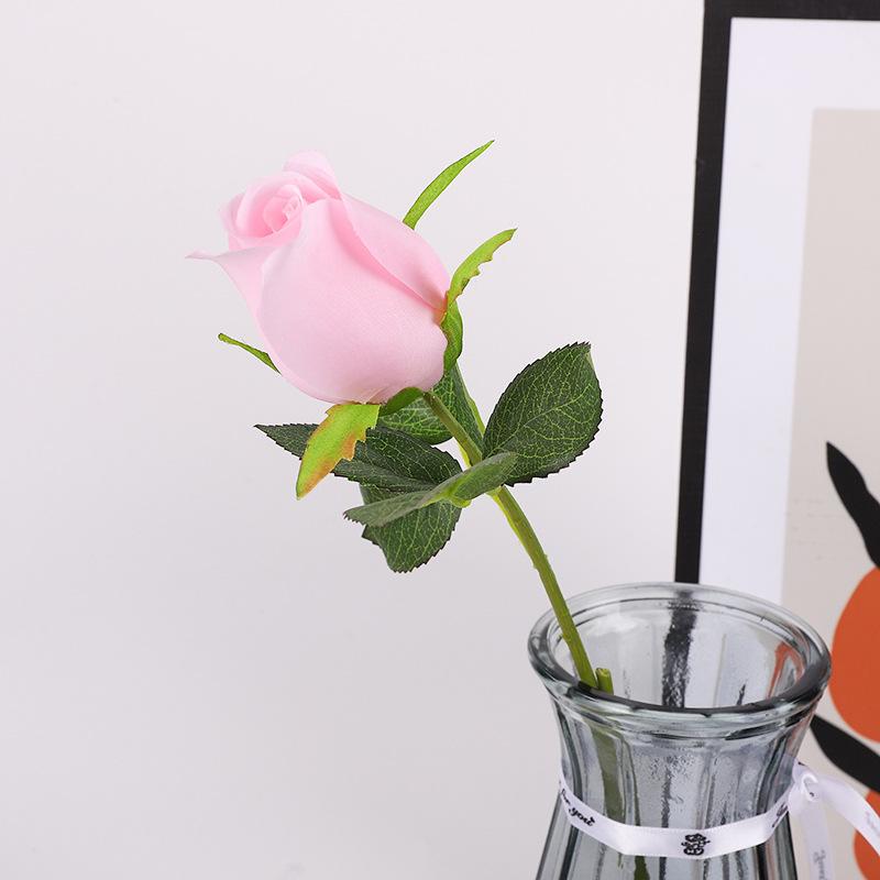 Single Stem Fabric Rose Artificial Flower, Real Touch Fake Bouquet for Wedding Home Decor, Realistic Fake Rose