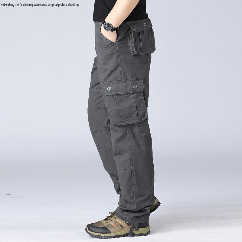 Men's Multi-Pocket Workwear Loose Fit Plus Size Straight-Leg Pants
