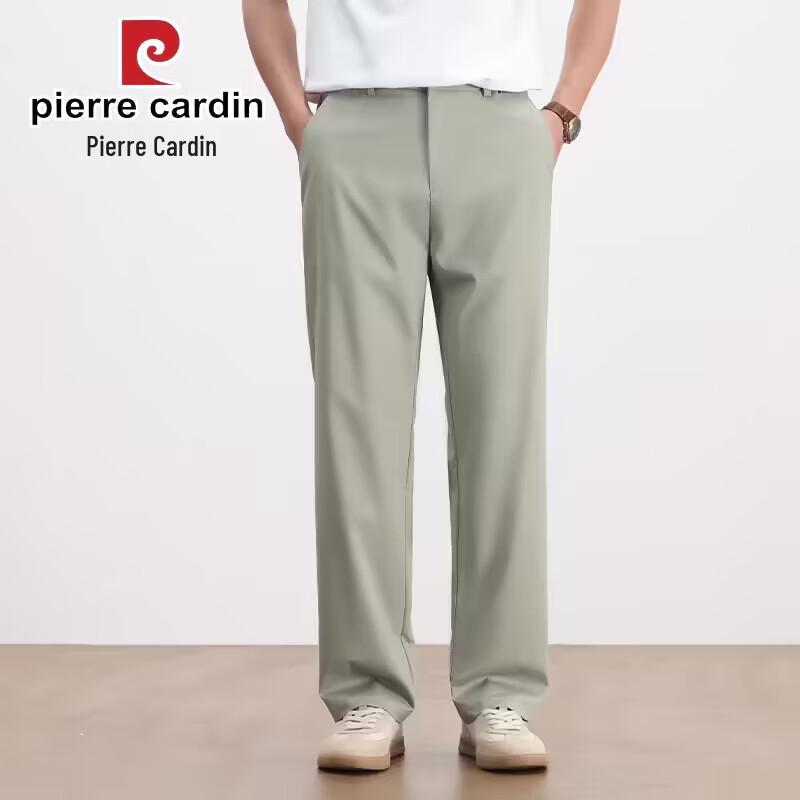 

Pierre Cardin Men s Cooling Ice Silk Slim Straight Business Casual Pants 2XL