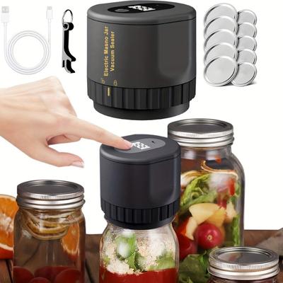 Electric Mason Jar Vacuum Sealer Kit Cordless Automatic Jar Sealer Set for Food Storage Fermentation Kitchen Tools Dropshipping