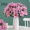 Lily Artificial Flower 1Pc 7 Heads Realistic Vivid Non-fading Not Wither Decorative Simulation Bouquet Gift Fake Home Art Decoration Scene Layout