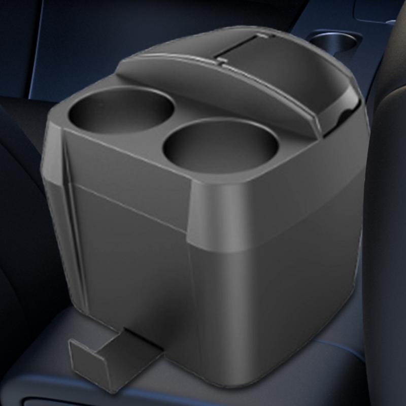 Car Console Organizer With Cup Holder Car Garbage Can Cup Holder Extra Large Waste Container Storage Box Multifunctional Vehicle