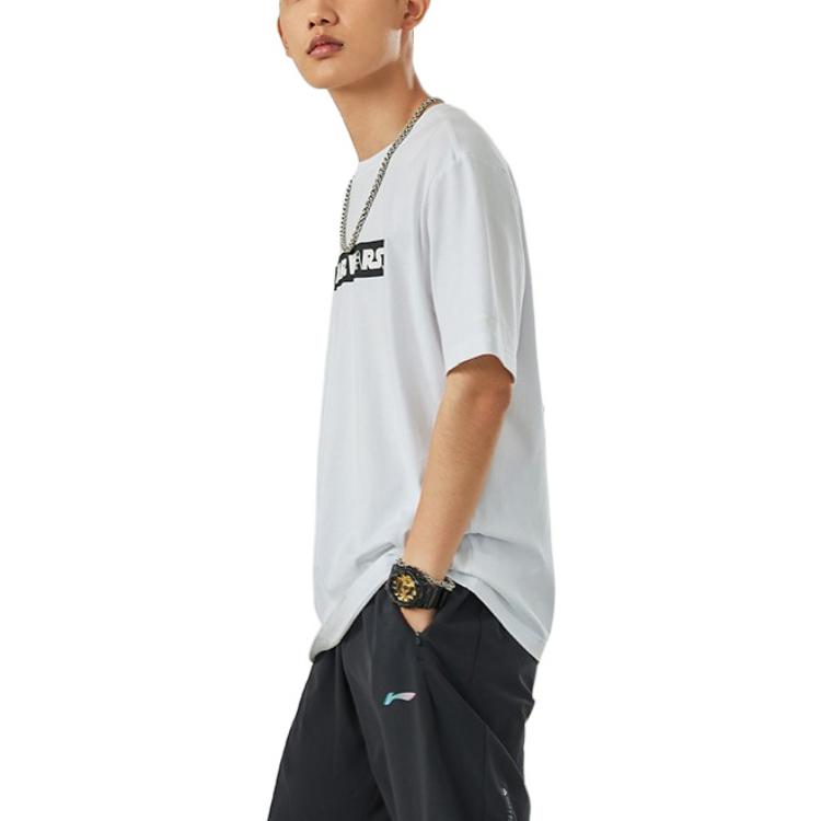 Li Ning X Star Wars Collaboration Printed Crew Neck Casual Sports Short Sleeve T-Shirt Men T-Shirts White AHSR333-1