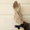 Plush 2 Finger Flip Gloves Bow Windproof Finger Mittens Gift Thickened Suede Gloves  Cycling