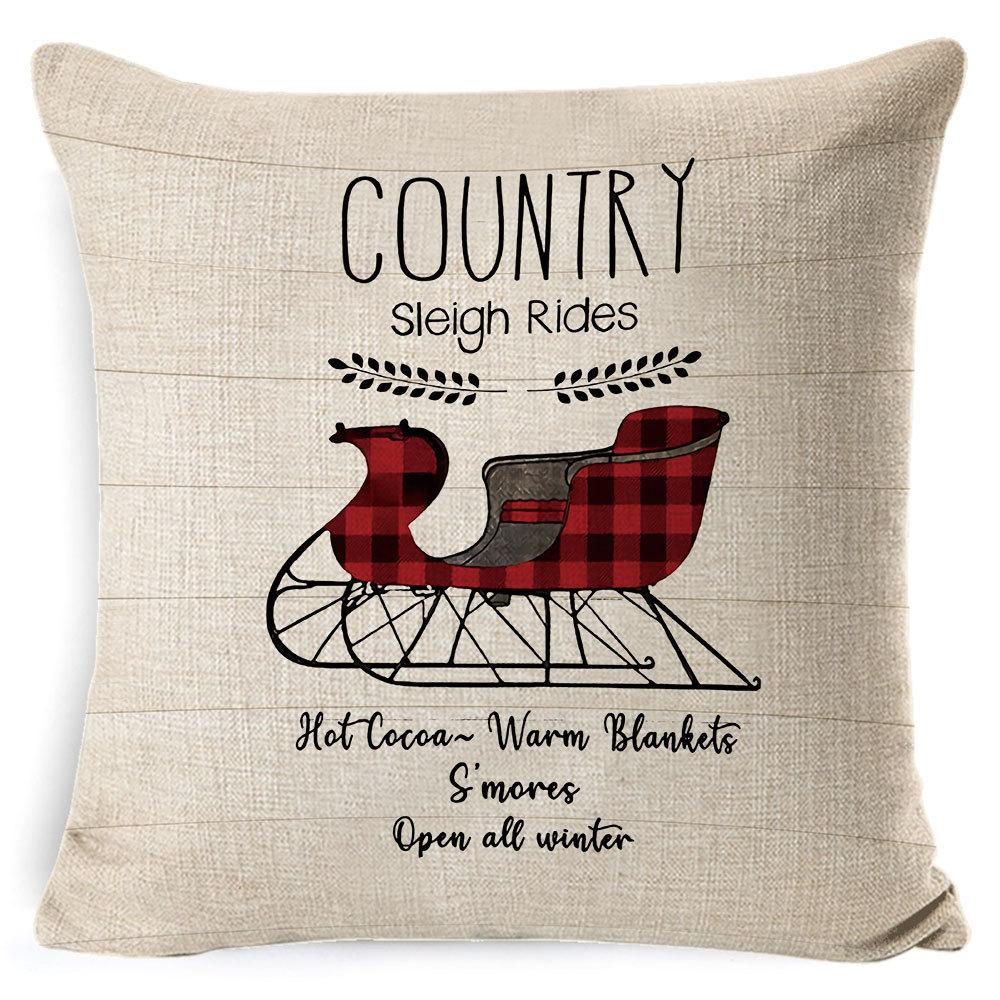 Christmas Pillowcase Gray and White Plaid Office Lumbar Support Home Bedside Cushion Car Neck Cushion