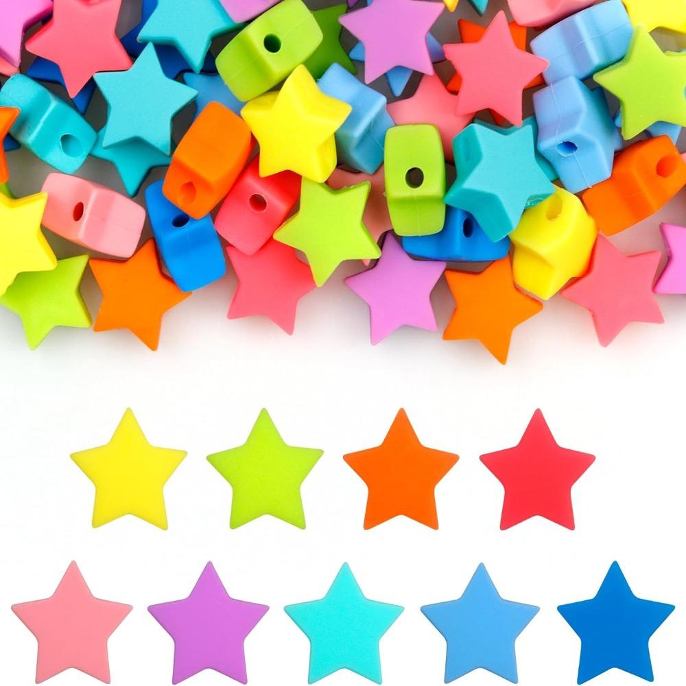

Силиконовые силиконовые бусины 14 мм, милые звезды, ожерелье из бисера, изготовление звезд, бусины, аксессуары для самостоятельного изготовления