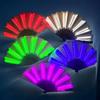 Creative Glow Folding LED Fan Colorful Glow In The Dark Dancing Light Fan Portable Handmade LED Luminous Fan Christmas