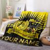 1PC Custom Name BVB Patterned Flannel Blanket Suitable For All Seasons for Home Decor Warmth and Comfort Gifts Holiday Present -HE46