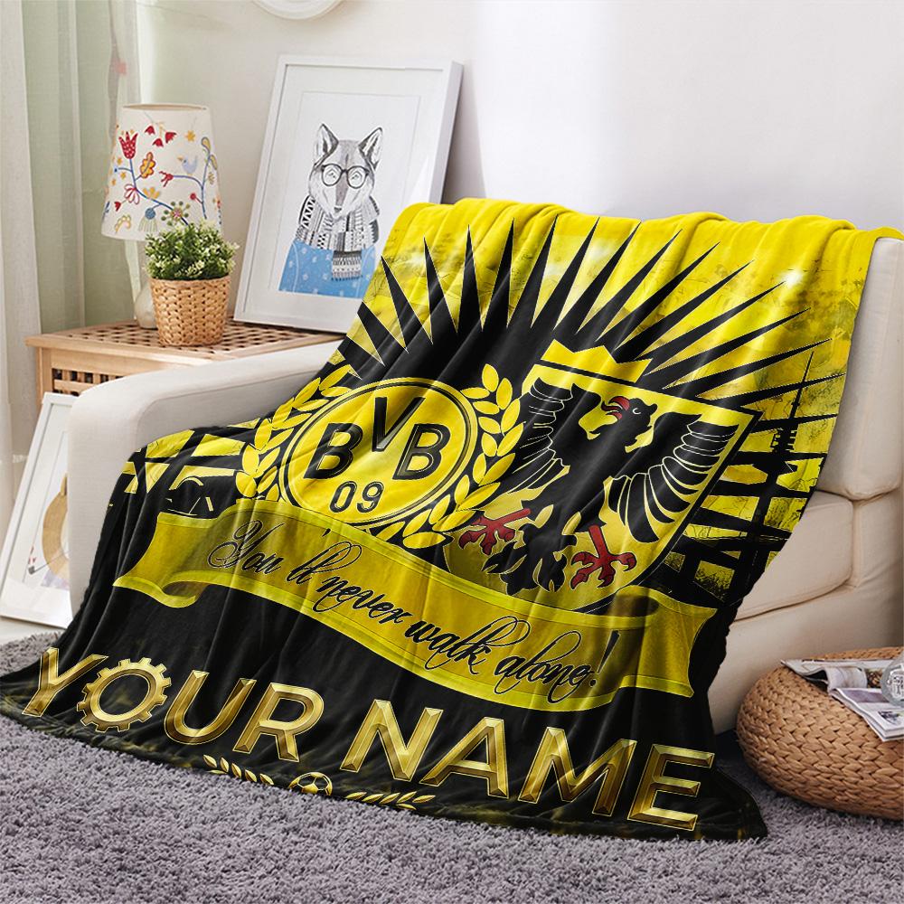 1PC Custom Name BVB Patterned Flannel Blanket Suitable For All Seasons for Home Decor Warmth and Comfort Gifts Holiday Present -HE46
