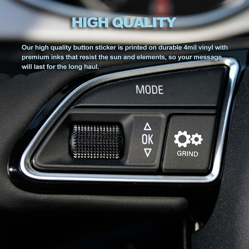 1pc Vinyl Car Decal Switch Labels, Novelty Unused Button Stickers, Self-Adhesive Auto Interior Decals with Alphabet Print, Single Use, Irregular Shape