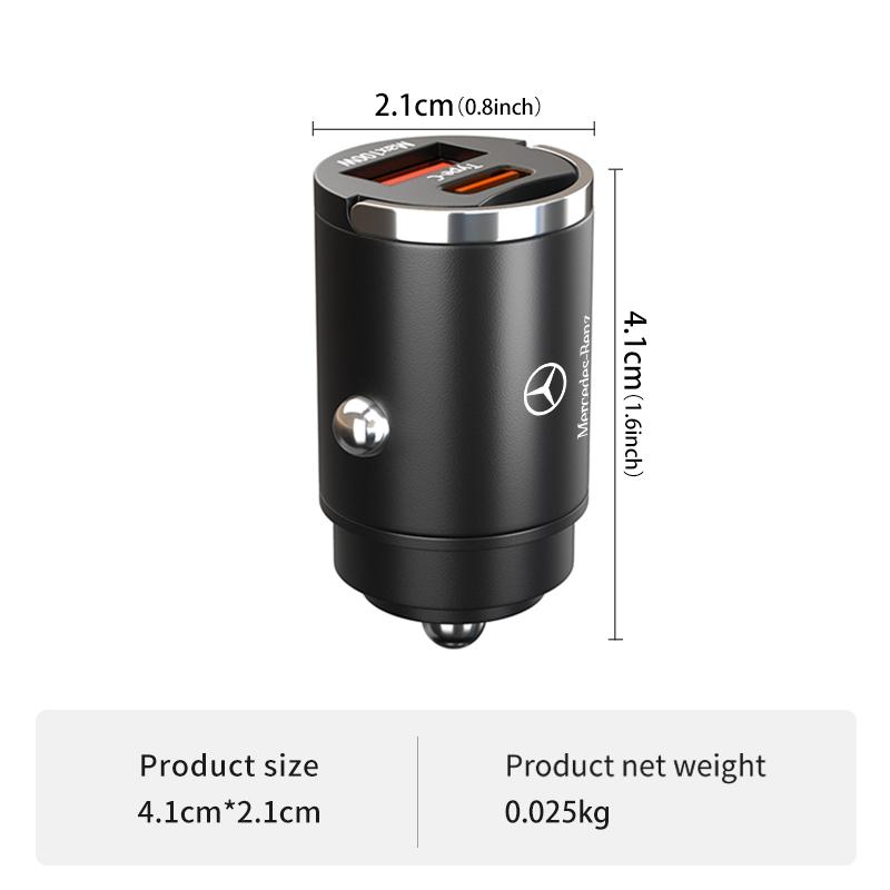 Mini 100W Car Charger Ports Pull Ring Fast Charge Type C PD For Mercedes Benz CLK GLC W212 C200 C300 W203 W204 W205 W169 W176 BF1