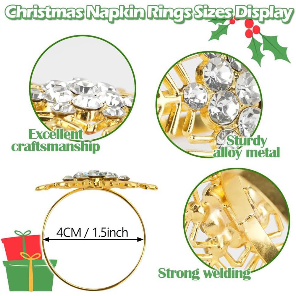 Festive Dining Experience Christmas Napkin Rings 12 Pcs Set Christmas Tree Design Elegant Table Decoration Luxurious Gold Finish