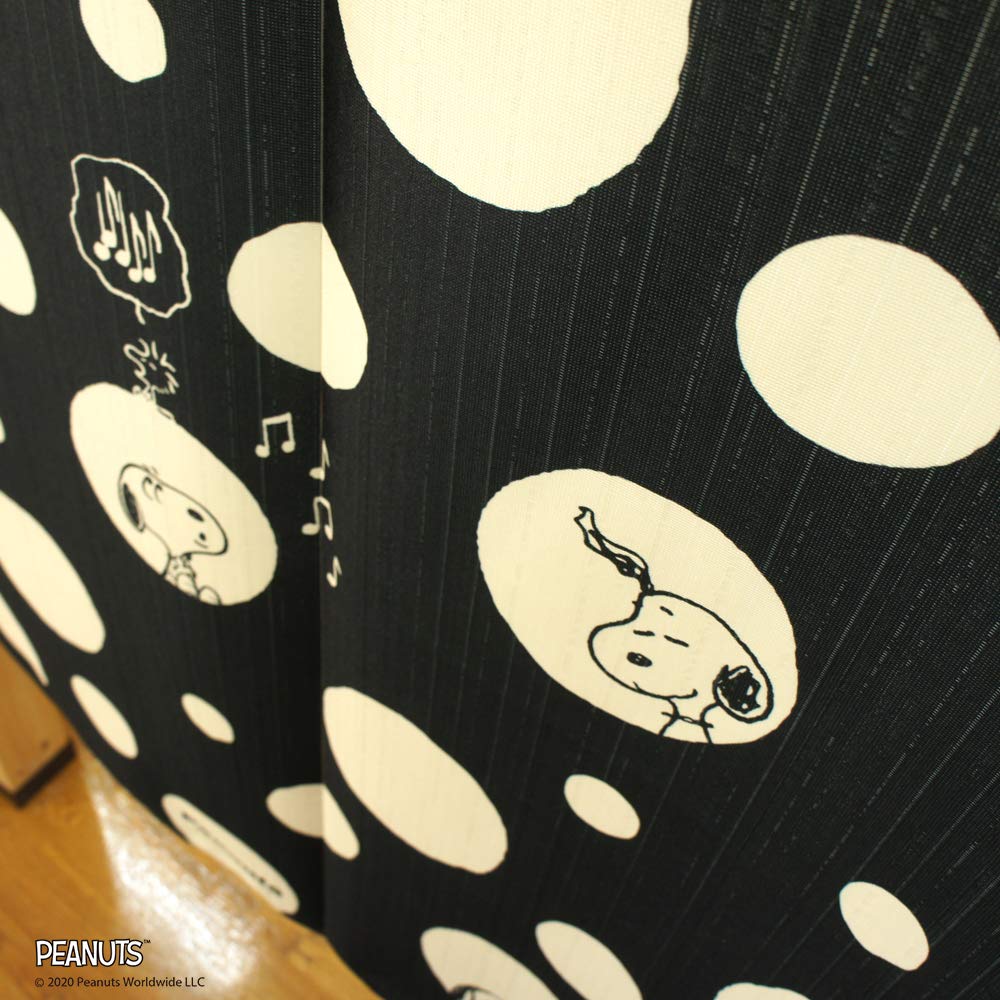 Noren Kobo Noren Snoopy PEANUTS SNOOPY Series Width 85cm x Length Monotone Dot 93874 Curtain, Print, Half-Length Curtain, 150cm, Pattern,