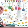Easter Hand-painted Eggs Window Decorative Stickers Cartoon Rabbit Chicken Wall Stickers Posters