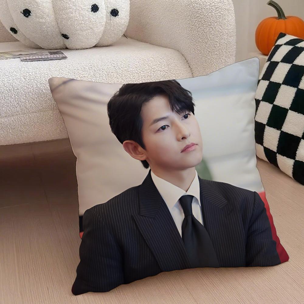 Handsome Talented Korean Actor SSong Joongki Cushion Cover Throw Pillow Cover Hidden Button Durable Polyester Chair Cushion