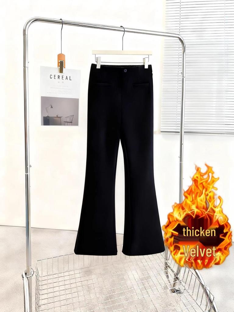 Women's Plus Size High Waist Micro-Flare Pants - Slimming Spring Suit Casual Long Pants