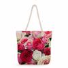 Multifunctional Flower Printed Thick Rope Shoulder Beach Bag Casual large capacity handbag 7612
