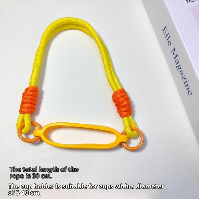 Candy Color Silicone Water Bottle Handle Strap Water Bottle Lanyard Hanging Rope Detachable Strap Bottles Cup Accessories