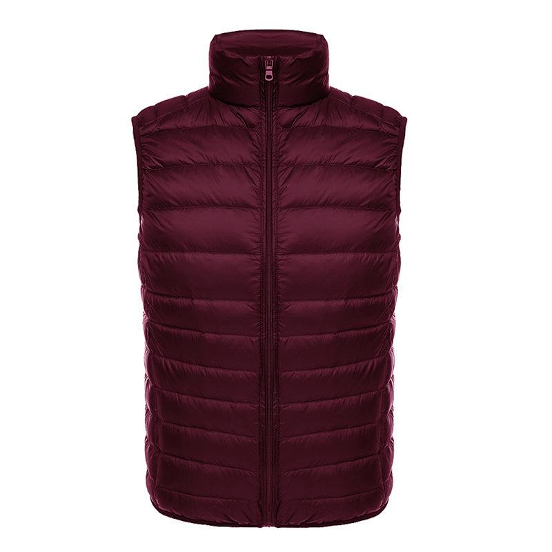 2023 Autumn/Winter Men's Plus Size Lightweight Slim Fit Down Vest with Stand Collar