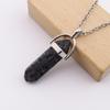 Hexagonal Column Natural Amethyst Powder Crystal Hexagonal Column Pendant Handmade Bullet Necklace Jewelry Pendant N760