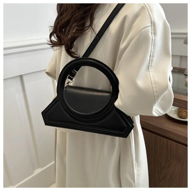 A Fashion Handbag  Spring New Foreign Solid Color Shoulder Crossbody Bag Foreign Small Square Shoulder Bag Women