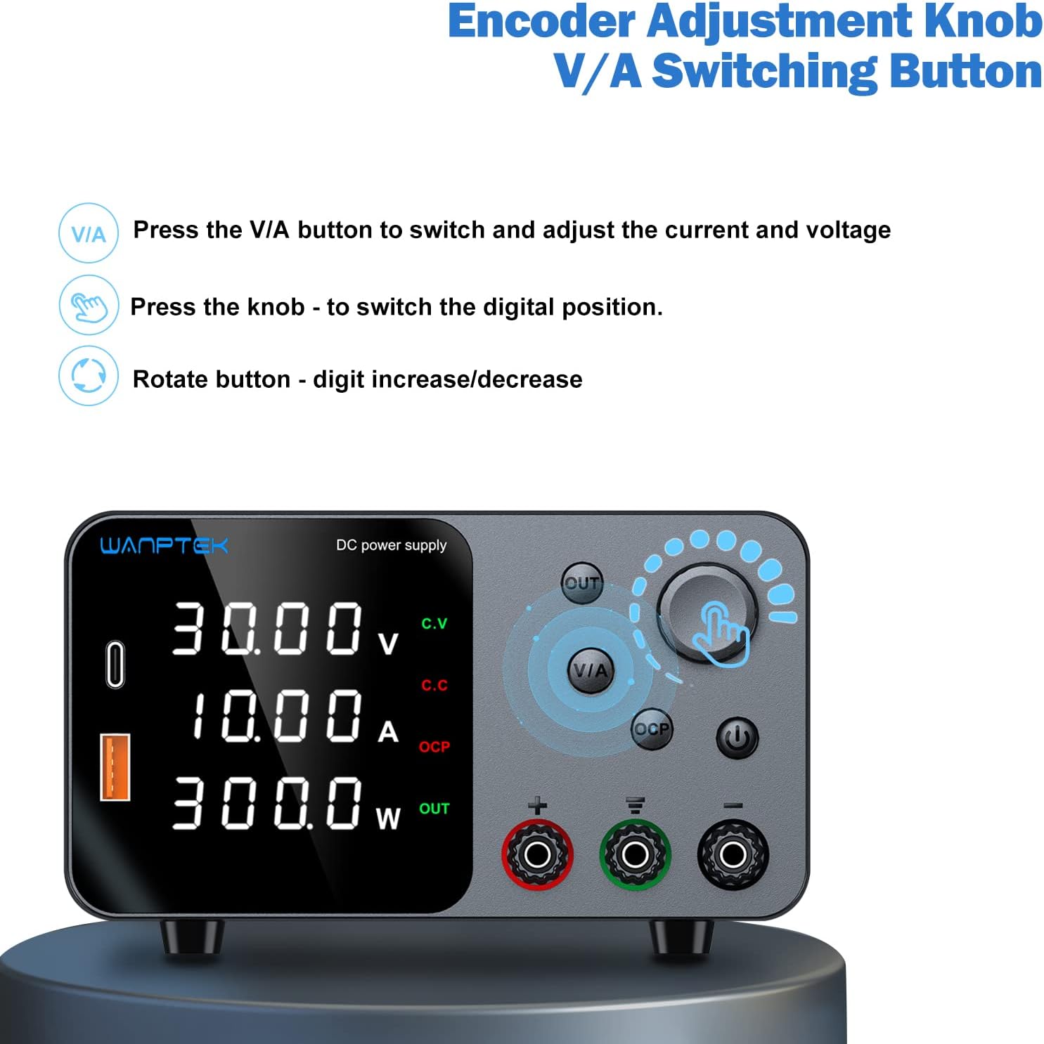 

wanptek DC lab power supply TPS3010 adjustable source 30V 10A switching power supply 110v/220v for cell phone 5V 2A